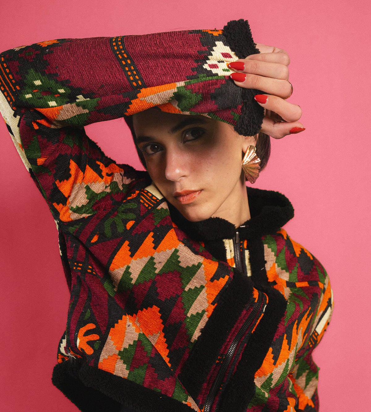 Tribal Mosaic Double Face Jacket