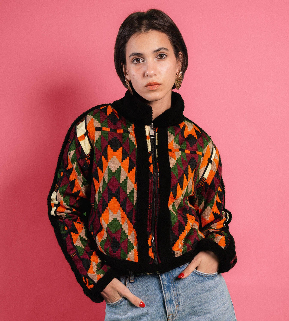 Tribal Mosaic Double Face Jacket