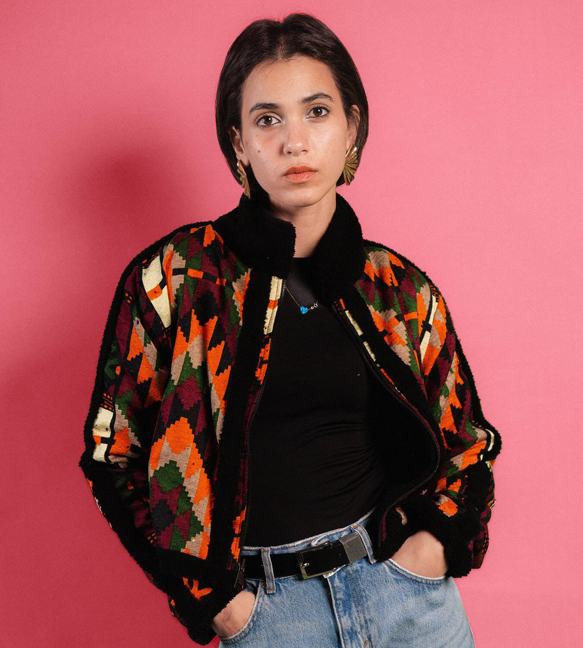 Tribal Mosaic Double Face Jacket
