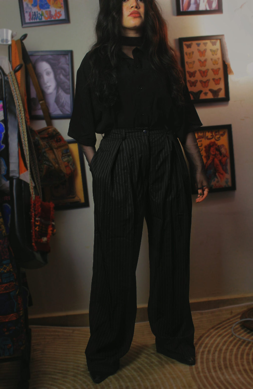 Black Stripped Pants