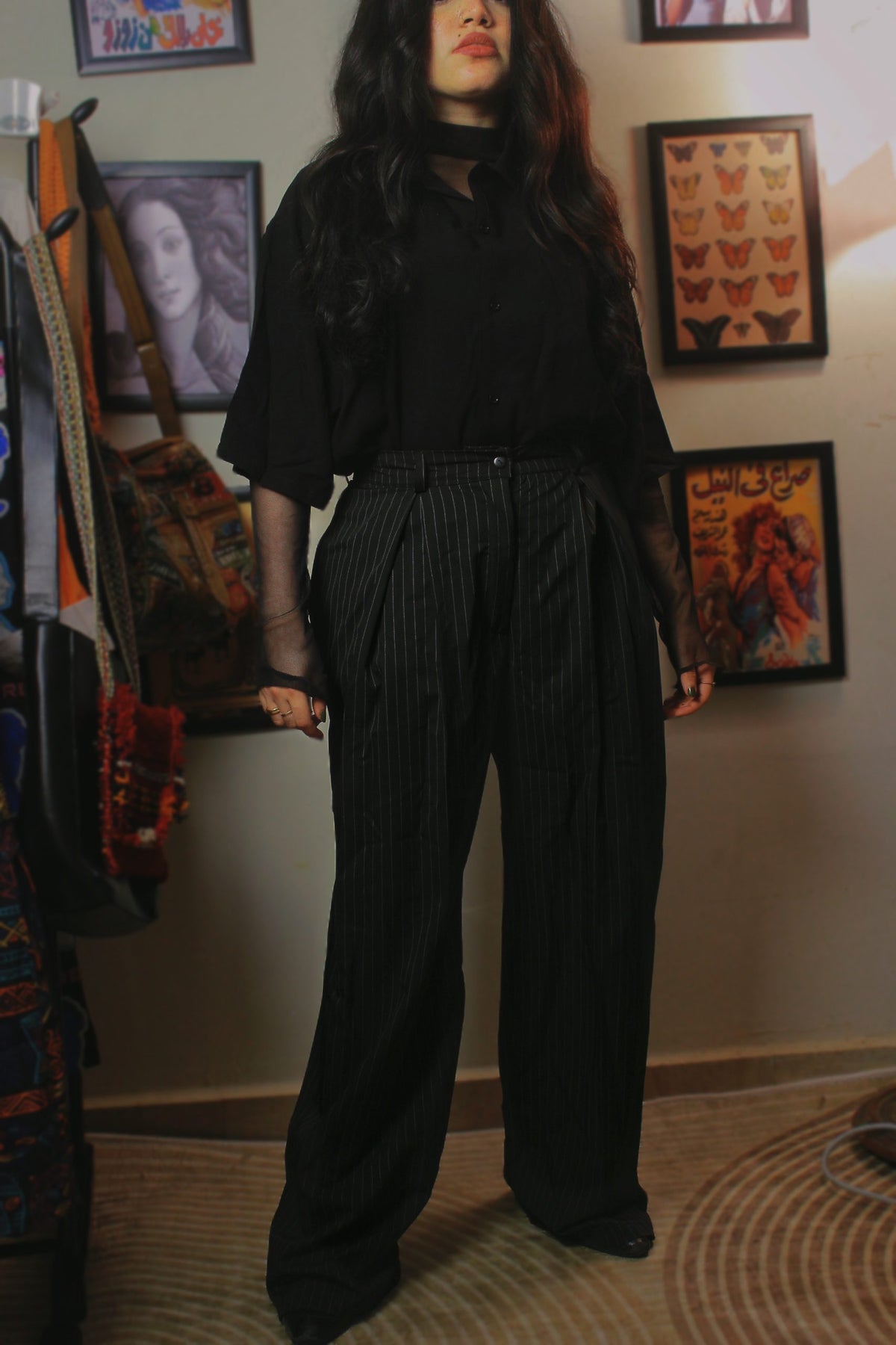Black Stripped Pants