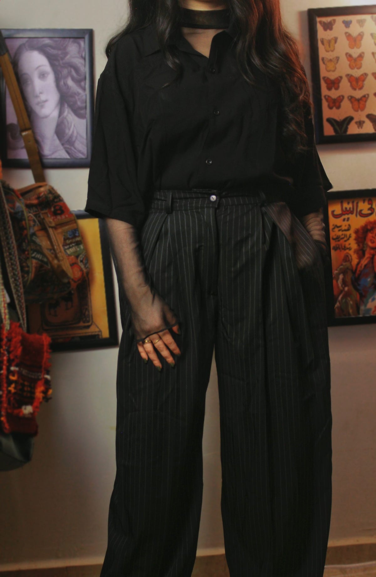 Black Stripped Pants