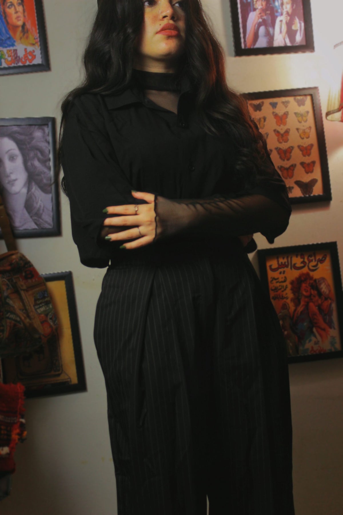 Black Stripped Pants