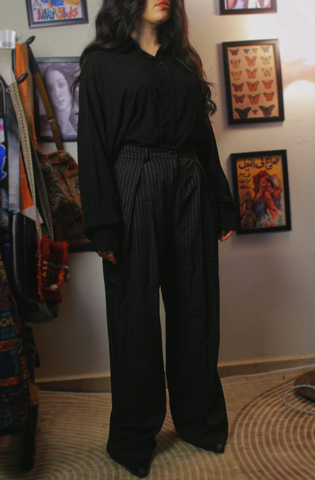 Black Stripped Pants