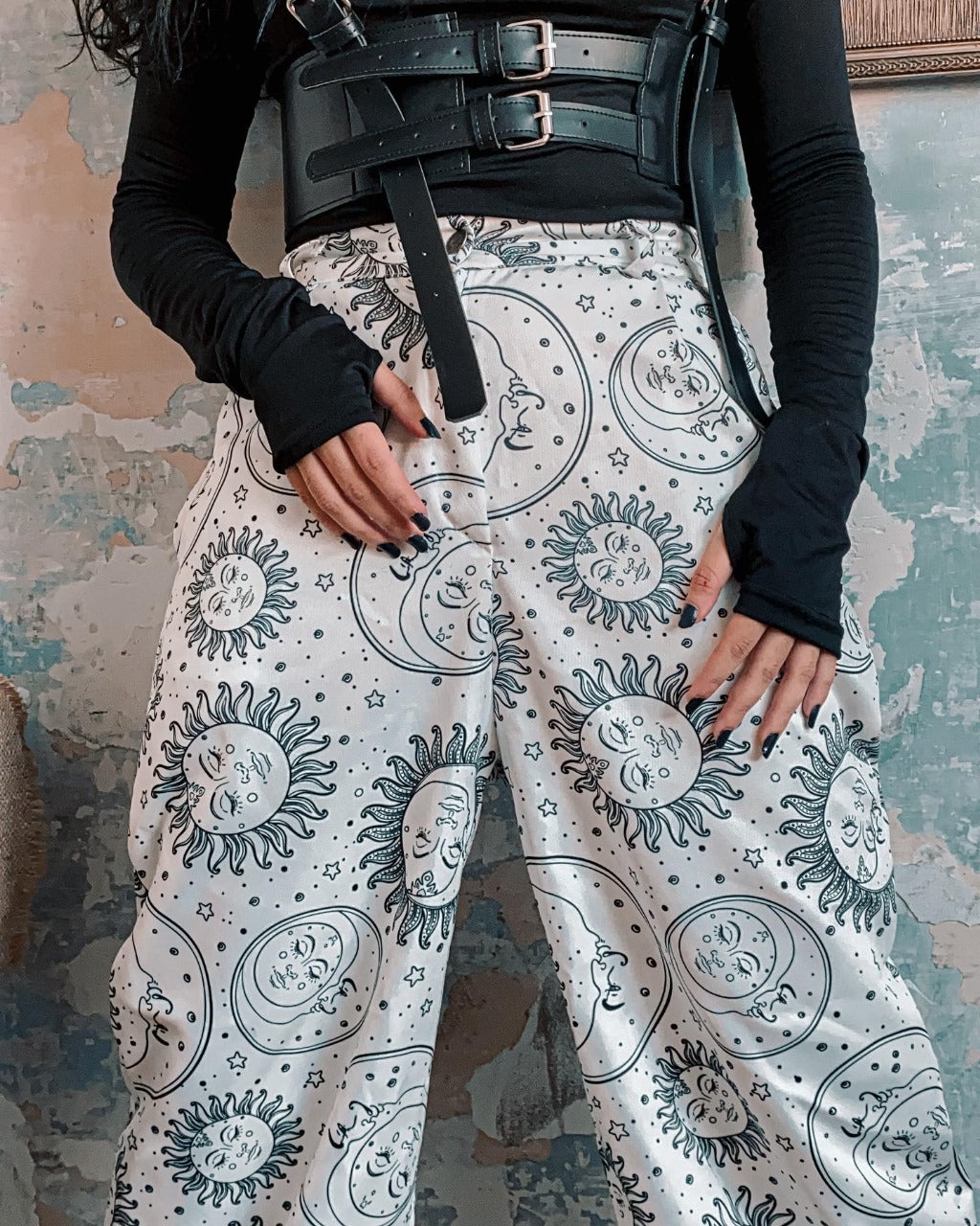 White Sun & Moon Pants