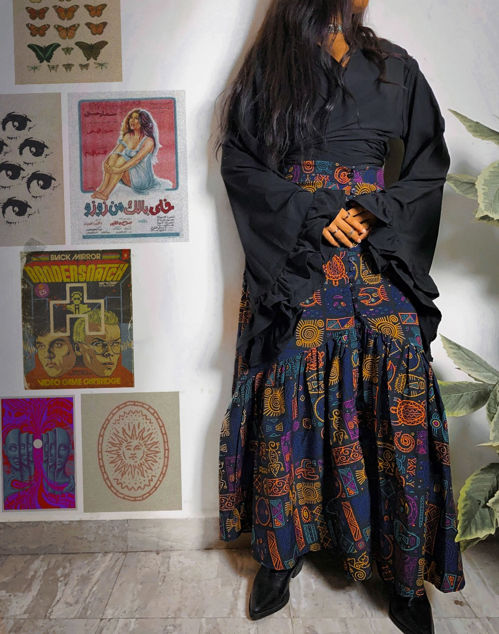 Boho Black Blouse