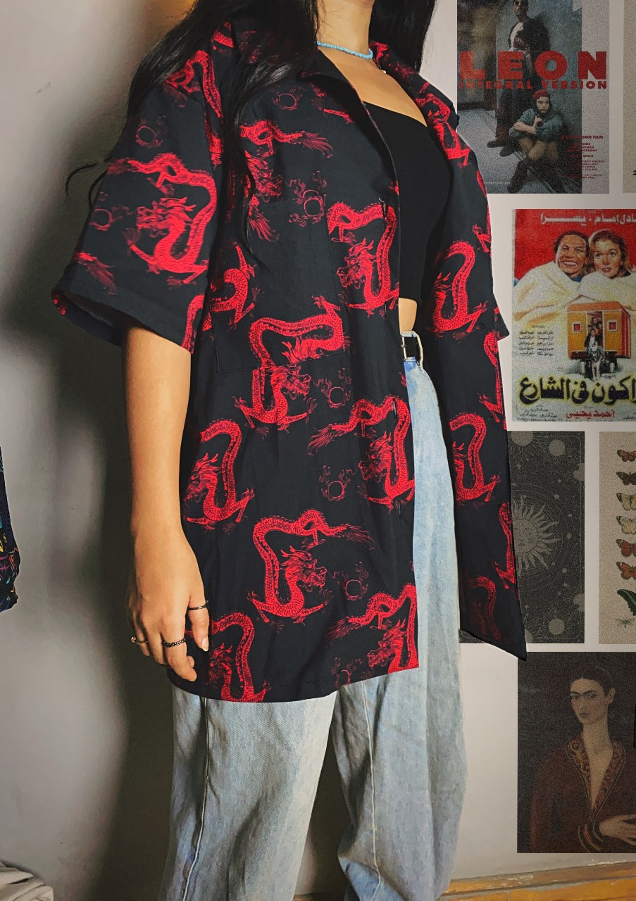 Half Sleeves Dragon Shirt