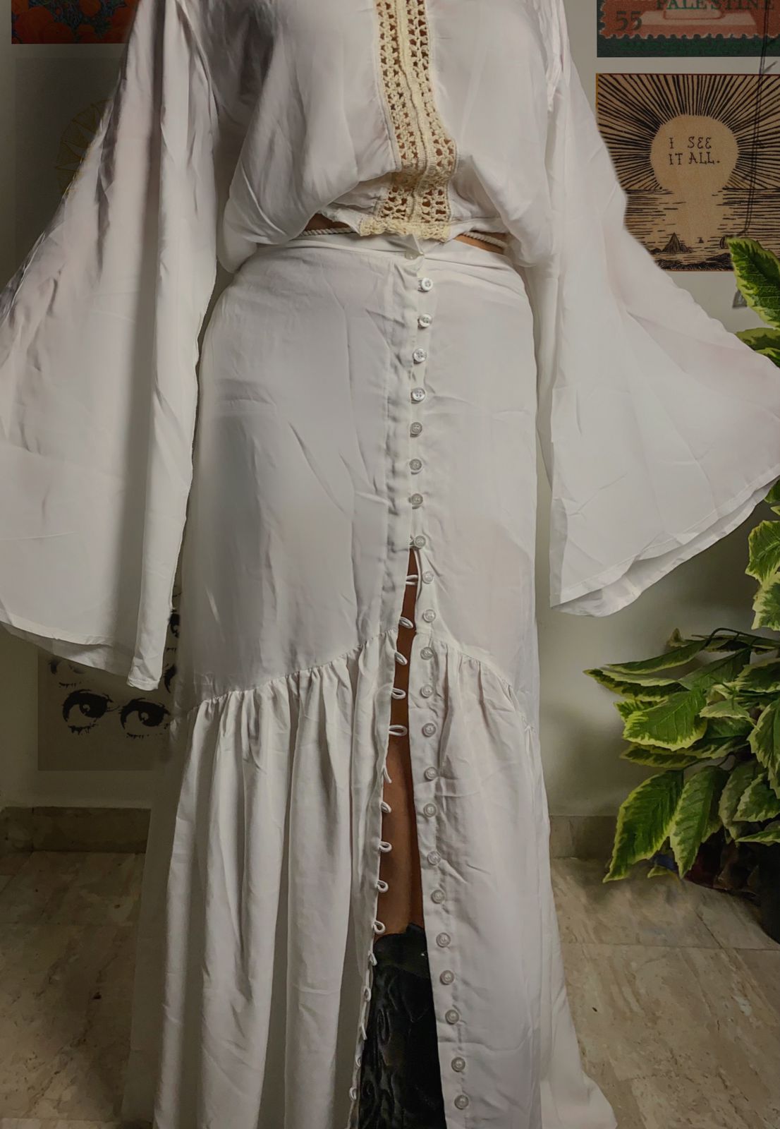 Boho White Blouse