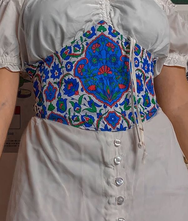Floral Blue Corset