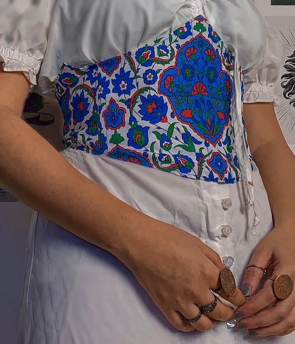 Floral Blue Corset